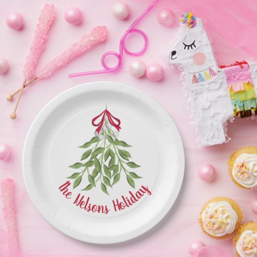 Assiettes En Carton Plaques en papier Mistletoe Holiday (Fête)