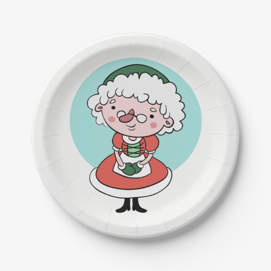 Assiettes En Carton Plaques en papier Mme Claus (Devant)