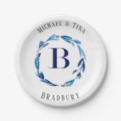 Assiettes En Carton Plaques en papier monogramme 'B' (Devant)