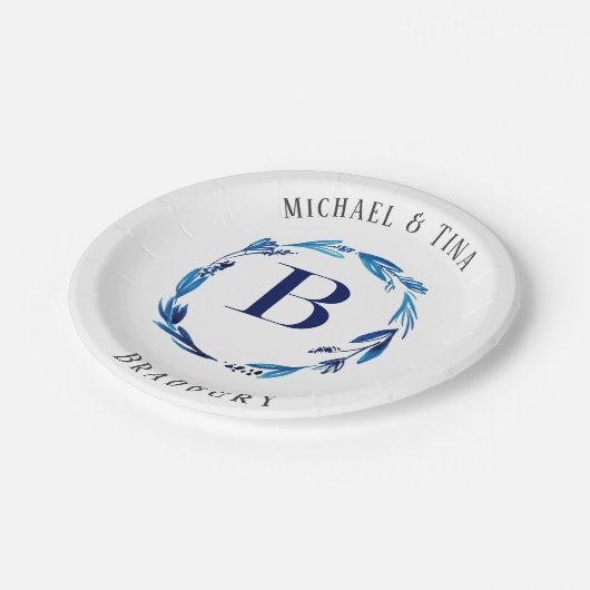 Assiettes En Carton Plaques en papier monogramme 'B' (Angle)