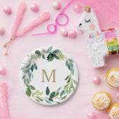 Assiettes En Carton Plaques en papier Monogramme rustique (Fête)