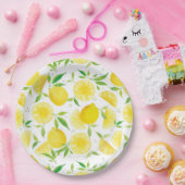 Assiettes En Carton Plaques en papier motif citron d'aquarelle (Fête)