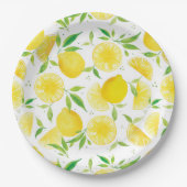 Assiettes En Carton Plaques en papier motif citron d'aquarelle (Devant)