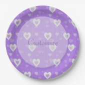 Assiettes En Carton Plaques en papier Motif de couleur violet et blanc (Devant)