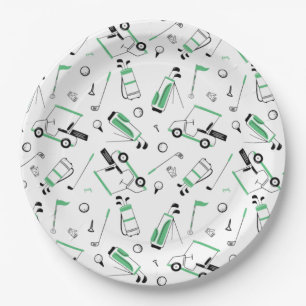 Assiettes En Carton Plaques en papier Motif de golf