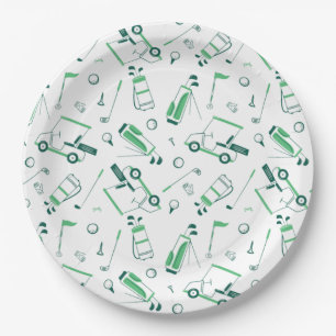 Assiettes En Carton Plaques en papier Motif de golf