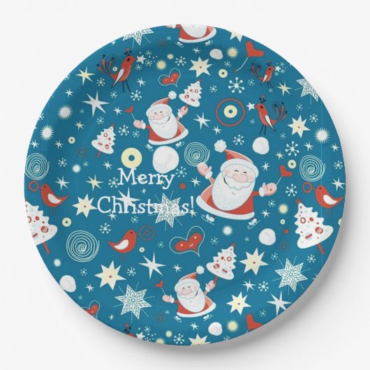 Assiettes En Carton Plaques en papier Motif de Noël (Devant)