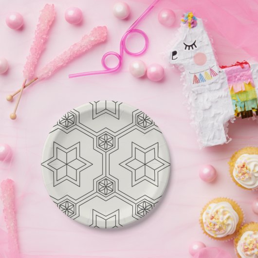 Assiettes En Carton Plaques en papier Motif géométrique sans couture (Fête)