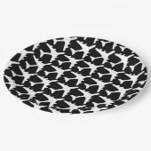 Assiettes En Carton Plaques en papier motif noir blanc (Angle)