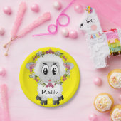 Assiettes En Carton Plaques en papier, mouton Floral Jaune (Fête)