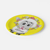 Assiettes En Carton Plaques en papier, mouton Floral Jaune (Angle)