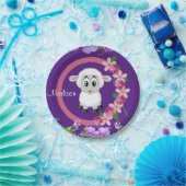 Assiettes En Carton Plaques en papier, Mouton Floral Violet (Fête)