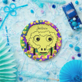 Assiettes En Carton Plaques en papier, Mouton Jaune Coeurs Jaunes (Fête)