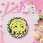 Assiettes En Carton Plaques en papier, Mouton Jaune Coeurs Jaunes (Fête)