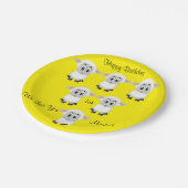 Assiettes En Carton Plaques en papier, Mouton Jaune Joyeux Anniversair (Angle)