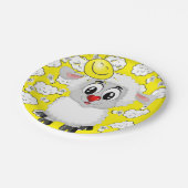 Assiettes En Carton Plaques en papier, Moutons nuages soleil Jaune (Angle)