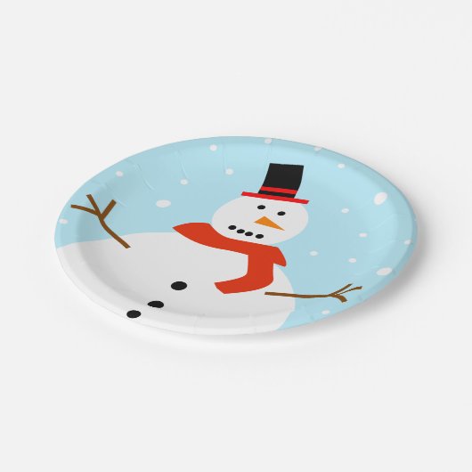 Assiettes En Carton Plaques en papier Noël Snowman (Angle)