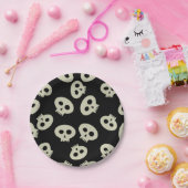 Assiettes En Carton Plaques en papier noir Motif mignonne (Fête)