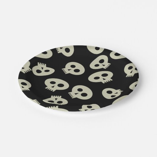 Assiettes En Carton Plaques en papier noir Motif mignonne (Angle)