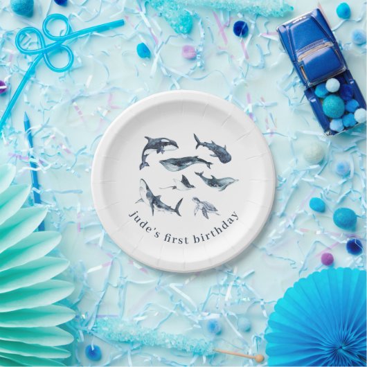Assiettes En Carton Plaques en papier Ocean Animaux (Fête)