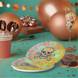 Assiettes En Carton Plaques en papier Ocean Lava Skull