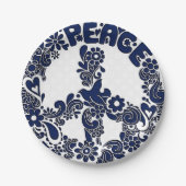 Assiettes En Carton plaques en papier-panneau bleu et blanc (Devant)