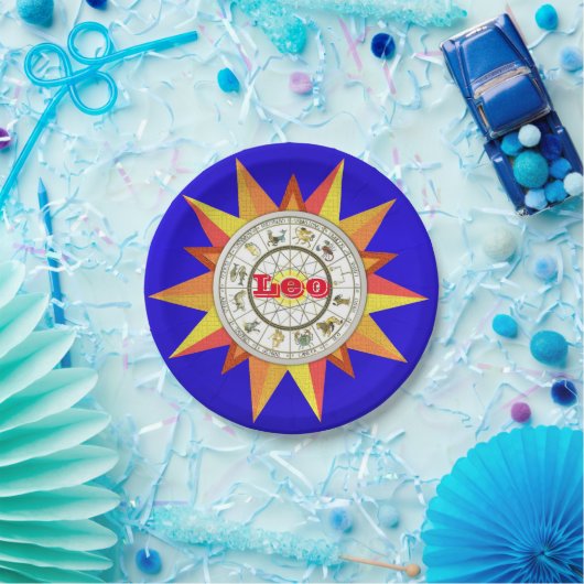 Assiettes En Carton Plaques en papier, panneau étoile Zodiac Leo (Fête)