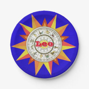 Assiettes En Carton Plaques en papier, panneau étoile Zodiac Leo
