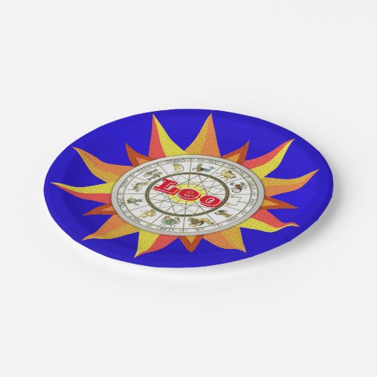 Assiettes En Carton Plaques en papier, panneau étoile Zodiac Leo (Angle)
