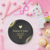 Assiettes En Carton Plaques en papier papillon noir (Fête)