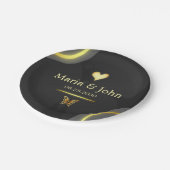 Assiettes En Carton Plaques en papier papillon noir (Angle)