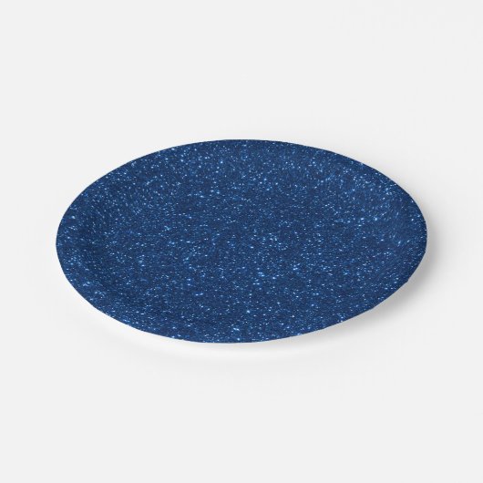Assiettes En Carton Plaques en papier Parties scintillant bleu Chic Fa (Angle)