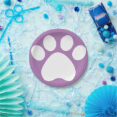 Assiettes En Carton Plaques en papier Pawprint violet (Fête)