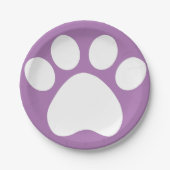 Assiettes En Carton Plaques en papier Pawprint violet (Devant)