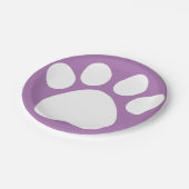 Assiettes En Carton Plaques en papier Pawprint violet (Angle)