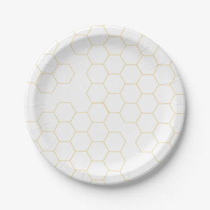 Assiettes En Carton Plaques en papier peigne de miel - rond de 7 po