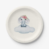 Assiettes En Carton Plaques en papier petit éléphant doux (Devant)