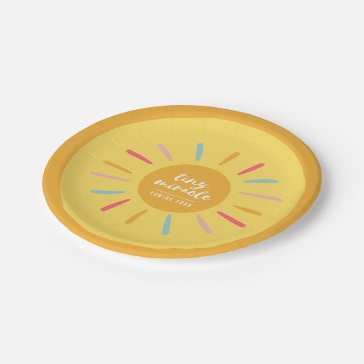 Assiettes En Carton Plaques en papier - Petit miracle Baby shower sola (Angle)
