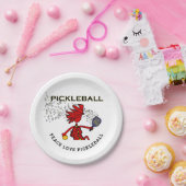 Assiettes En Carton Plaques en papier PICKLEBALL PEACE LOVE (Fête)