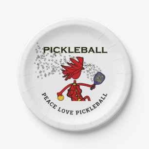Assiettes En Carton Plaques en papier PICKLEBALL PEACE LOVE