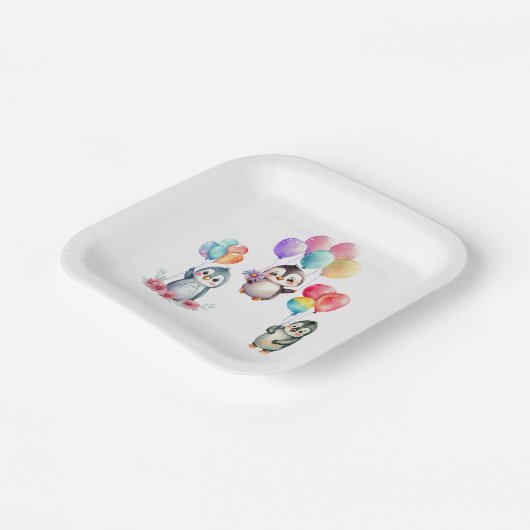 Assiettes En Carton Plaques en papier pingouin (Angulaire)