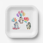 Assiettes En Carton Plaques en papier pingouin (Recto)