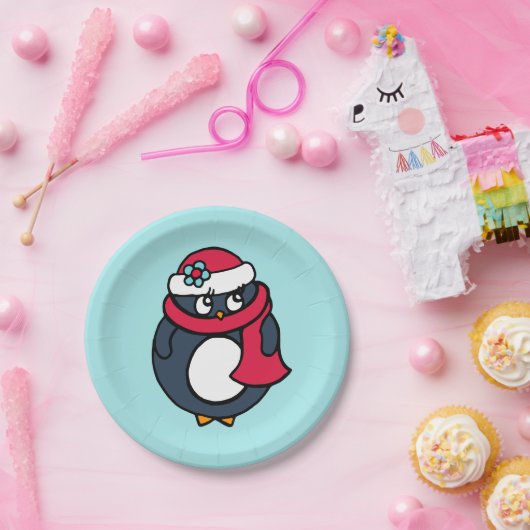 Assiettes En Carton Plaques en papier pingouin de Noël (Fête)