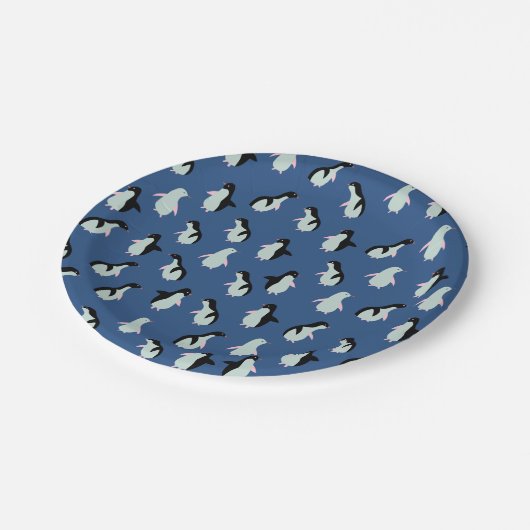 Assiettes En Carton Plaques en papier pingouin mignonnes (Angle)