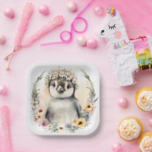 Assiettes En Carton Plaques en papier pingouin, Plaques d'anniversaire (Fête)