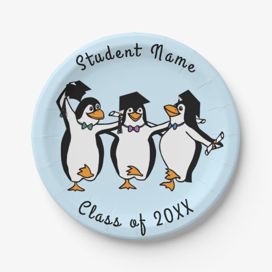 Assiettes En Carton Plaques en papier pingouins (Devant)