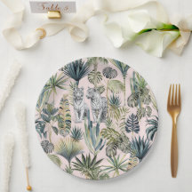 Plaques en papier Pink Jungle White Tigers