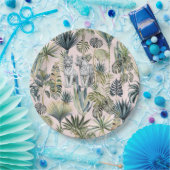Assiettes En Carton Plaques en papier Pink Jungle White Tigers (Fête)