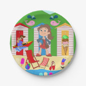 Assiettes En Carton Plaques en papier, Plage de glace (Devant)