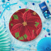 Assiettes En Carton Plaques en papier Poinsettia de Noël (Fête)
